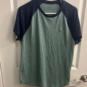 Hollister Green and Blue Short Sleeve Tees